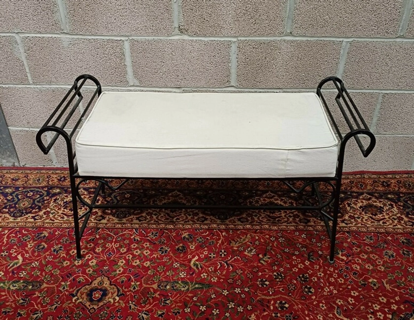 Vintage Wrought Iron Bench 106 Cm Wide Indoor Or Outdoor | Vinterior