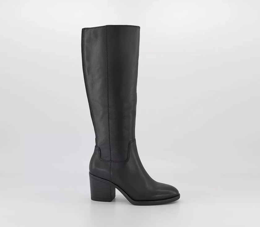 Office Kabana Knee Boots Black Leather - Knee High Boots