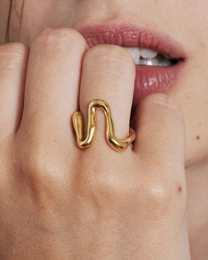 New Wave Ring in Gold Vermeil