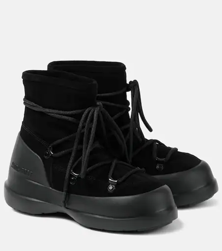 Luna Low suede snow boots in black - Moon Boot | Mytheresa