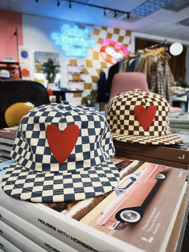 Checkered Heart Hat