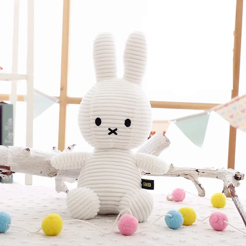 Original Cartoon Miffy Rabbit Plush Toys Kawaii Baby Accompany Highquality Plushie Doll Cute Room Decoration Children's Gift