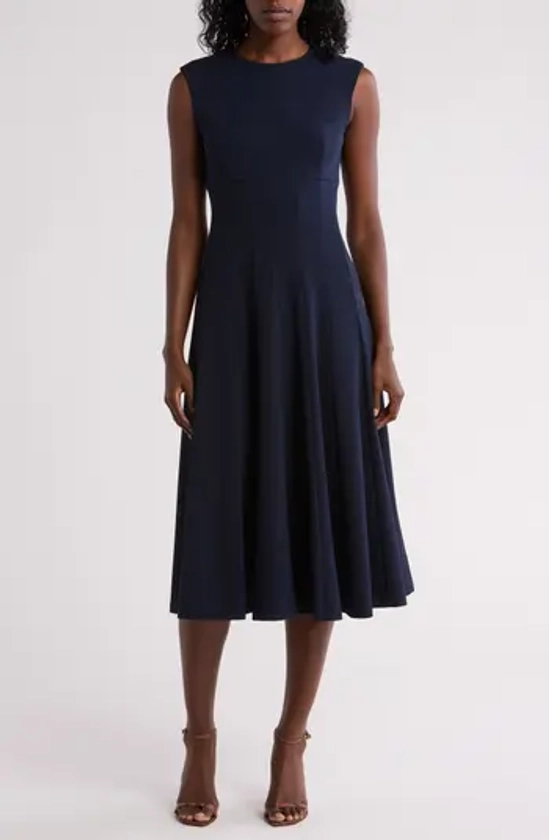 Calvin Klein Scuba Crepe Fit & Flare Dress | Nordstromrack