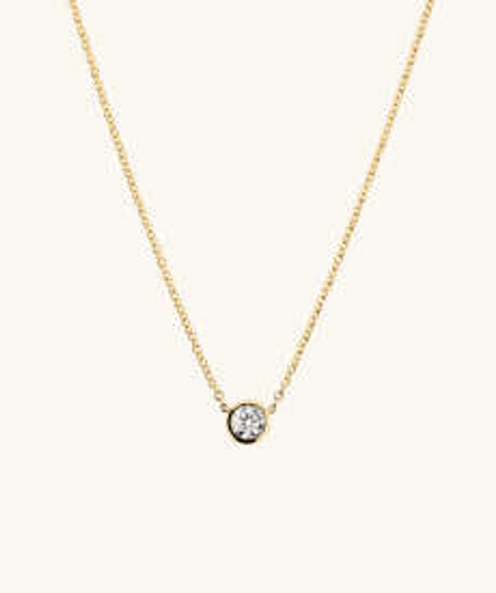 Bezel Lab Grown Diamond Necklace 0.5 ct
