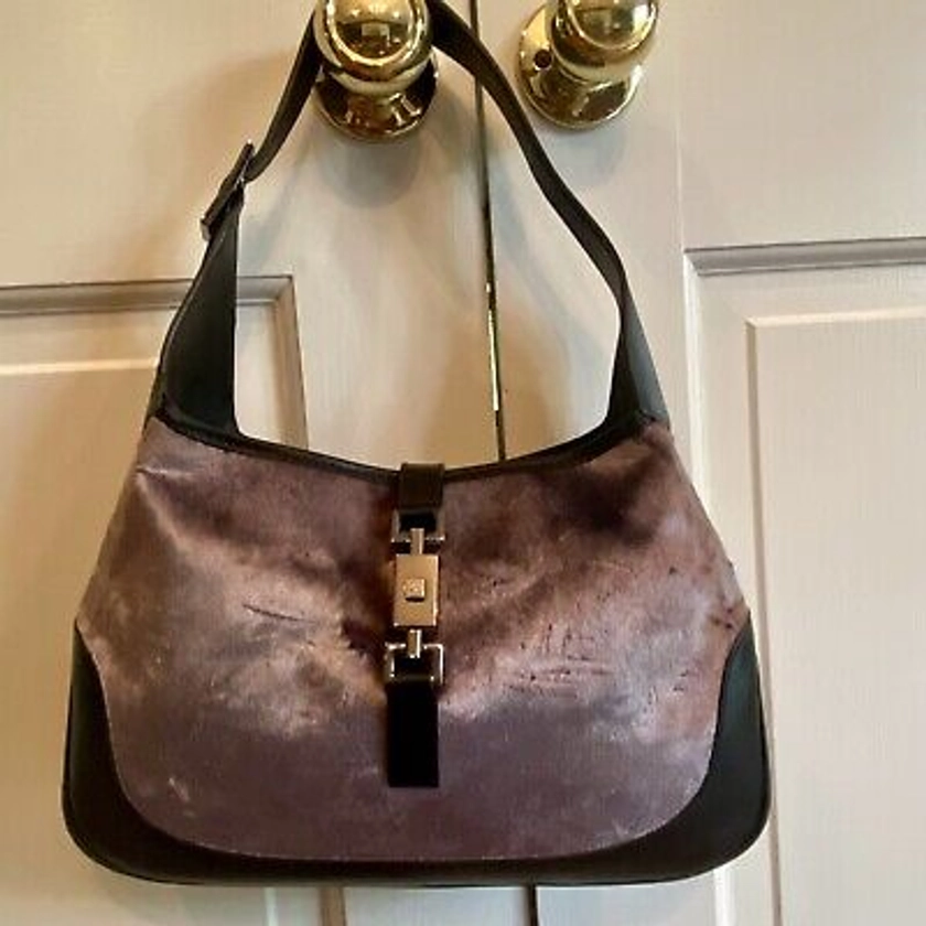 Auth Vintage GUCCI Jackie O Purple (Velvet) Tote Shoulder Bag Purse Tom ford ‘99  | eBay