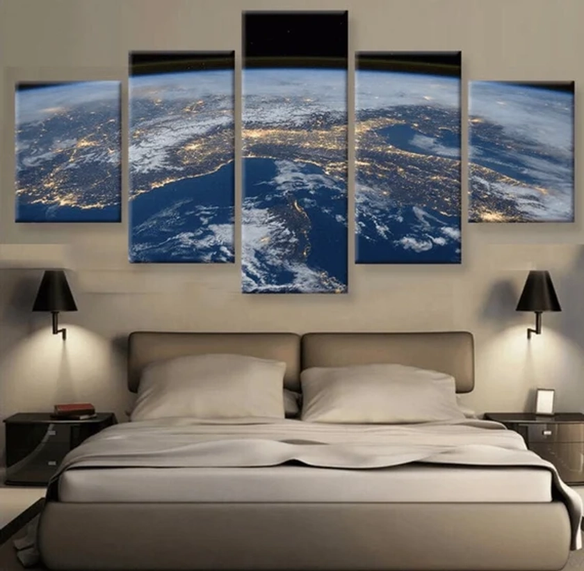 Space Views - Poster - Home Decor - Artwork - Gallery Wrap - Framed - Custom Print - Multi Panel Art - Gift for him or her