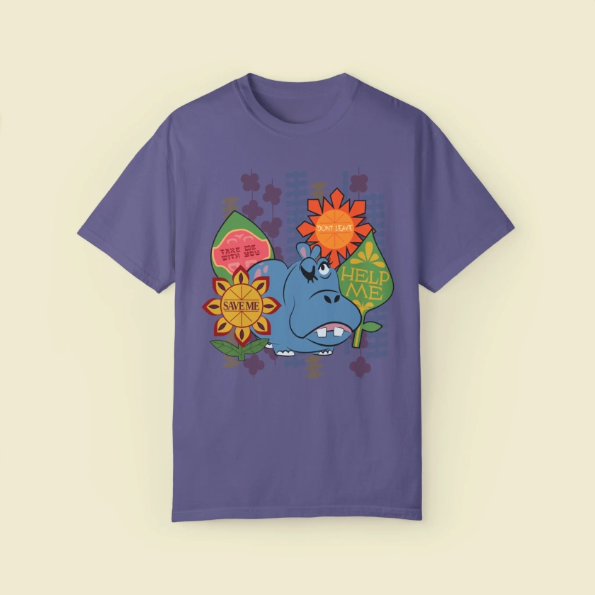 Hippo Help Me Comfort Colors Tee - Theme Park Inspired T Shirts