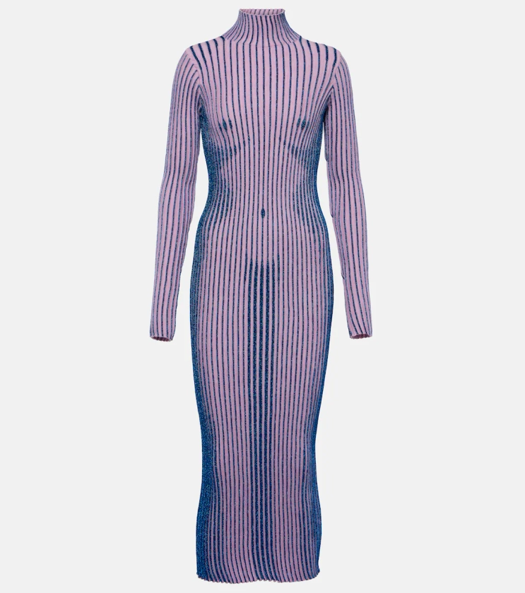 Robe midi Trompe l'oeil en violet – Jean Paul Gaultier | Mytheresa