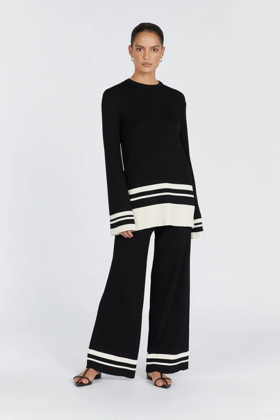 MADISON BLACK CONTRAST PANT