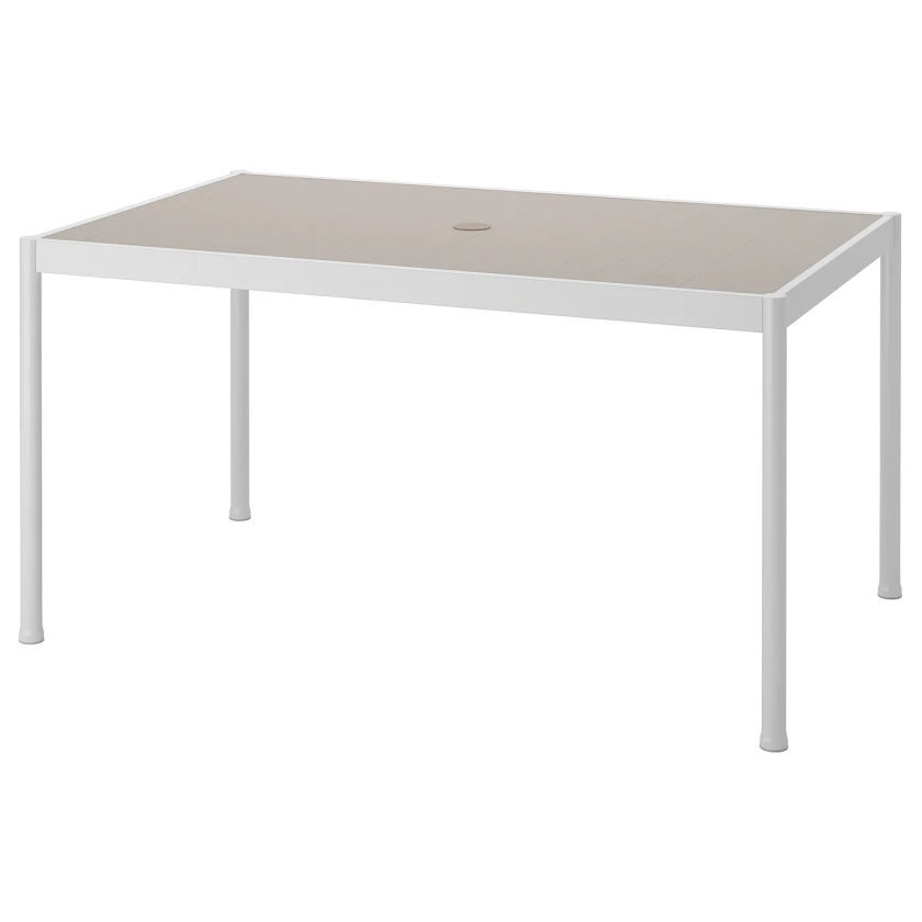 SEGERÖN Table, extérieur - blanc/beige 91x147 cm