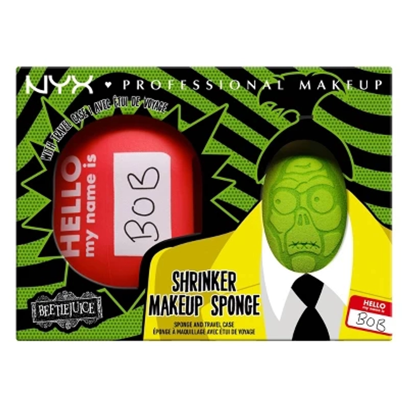 NYX Professional Makeup Beetlejuice Shrinker Makeup Sponge & Travel Case - 2pc