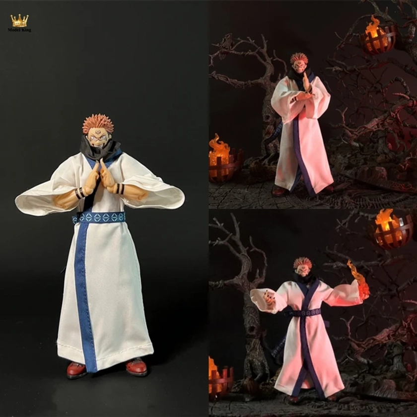 Handmade shf 1/12 Scale Ryomen Sukuna White Fashionable Handsome Robe Kimono Hanfu Accessories For 6” Action Figures Body - AliExpress 