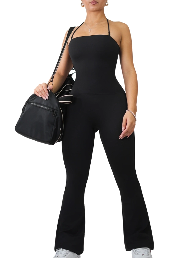 Strapless Flare Jumpsuit (Black)