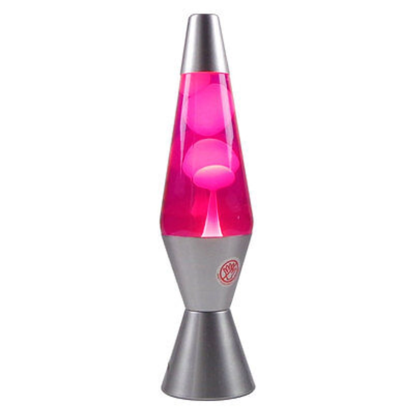 New Lava Lamp - 37CM Silver Base Bubblegum Pink - White Wax and Pink Liquid | eBay