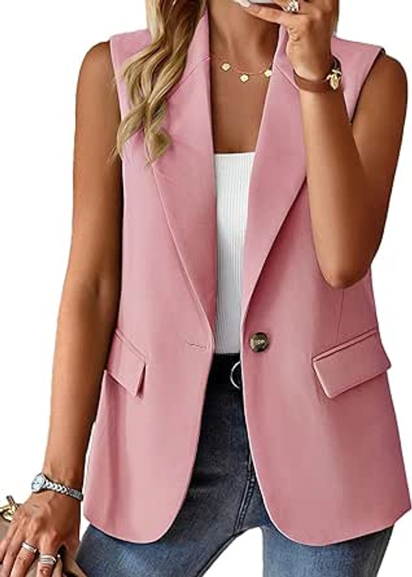 Pink Vest for Women Puffer Light Women's Lightweight Outerwear Winter Thin 2024 Vests Fuzzy Red Jacket Sweater Pink XL at Amazon Women’s Clothing store