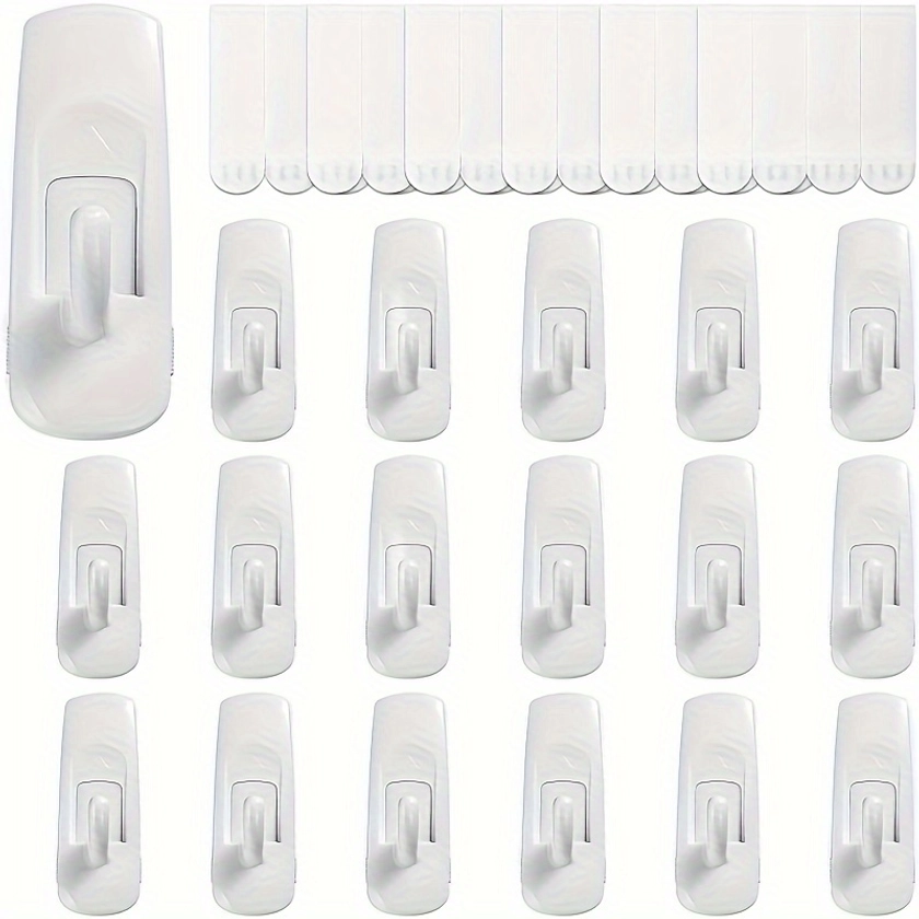 Self-Adhesive Hooks (With * Double-Sided Tape), Large Practical Hooks, Wall Hooks Without Punching - Suitable for Bedroom, Kitchen, Toilet, Bathroom