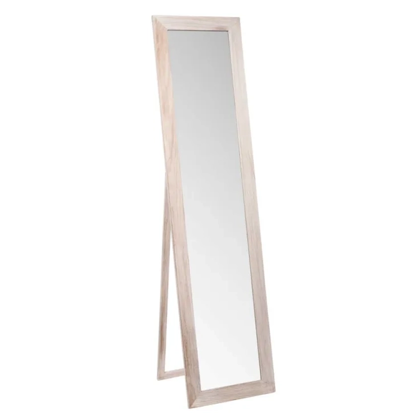 Grand miroir rectangulaire sur pied en bois de paulownia 160x40
