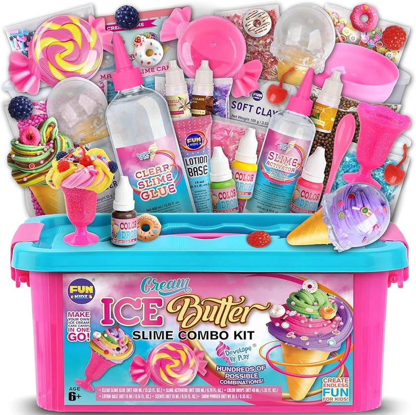 Amazon.com: Gift Butter Slime Kit for Girls 10-12, FunKidz Ice Cream Soft Slime Making Kit Ages 8-12 Kids Slime Toys Ideal Birthday Party Present : Toys & Games