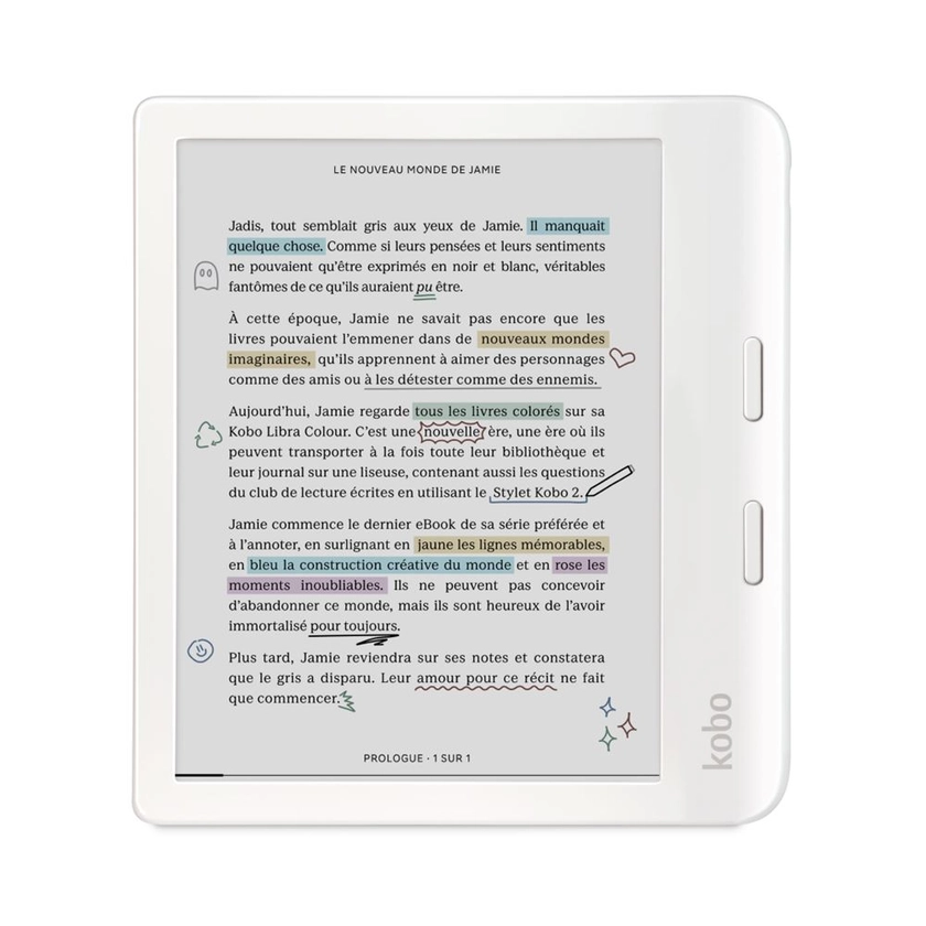 Liseuse numérique Kobo by Fnac Libra Colour 7" 32 Go Blanc