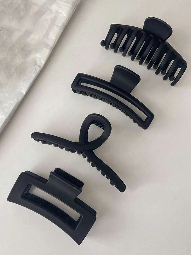 4pcs Solid Hair Claw