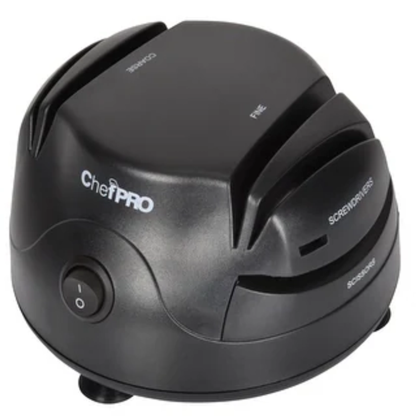 Chef PRO Compact 3-in-1 Electric Knife Sharpener System, Black | Overstock.com Shopping - The Best Deals on Sharpeners & Storage | 33827304