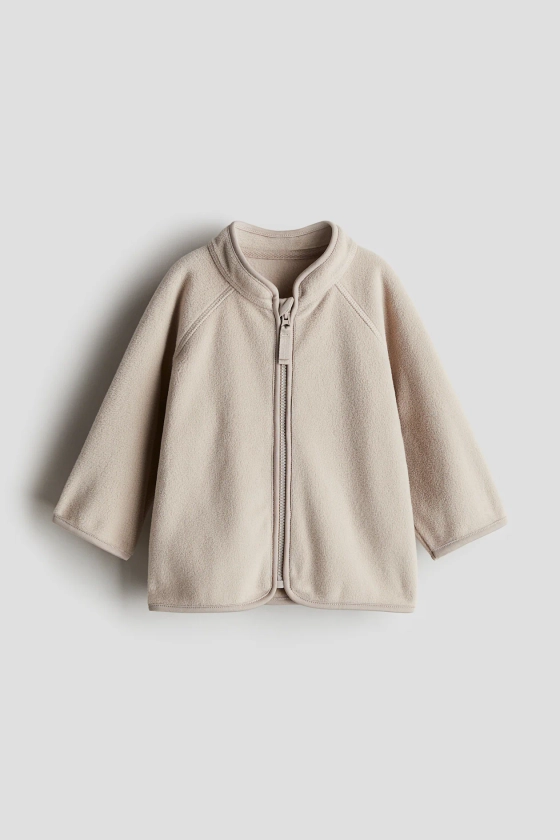 Fleece jacket - Long sleeve - Regular length - Light beige - Kids | H&M GB