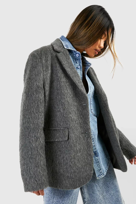 Blazer oversize texturé en laine