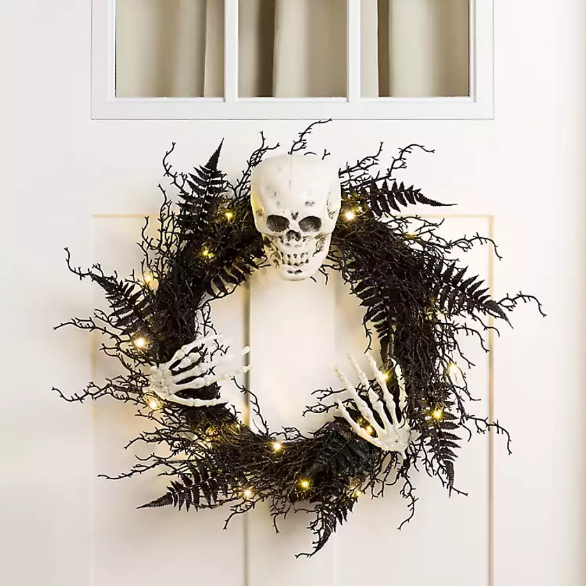 Pre-Lit Skeleton with Hands Wreath | Kirklands Home