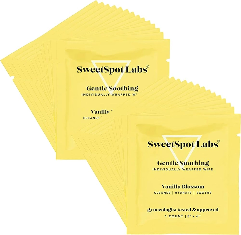 Amazon.com: SweetSpot Labs On-The-Go pH Balanced Feminine Wipes, Cleanse & Refresh, Vanilla Blossom, 30 Individually Wrapped Wipes : Health & Household