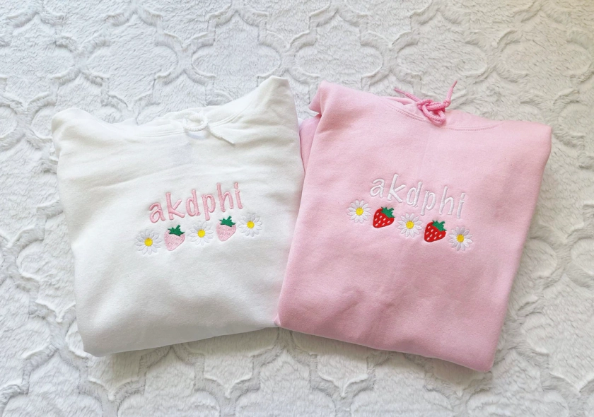 Alpha Kappa Delta Phi Strawberries and Flowers Sweatshirt - Etsy