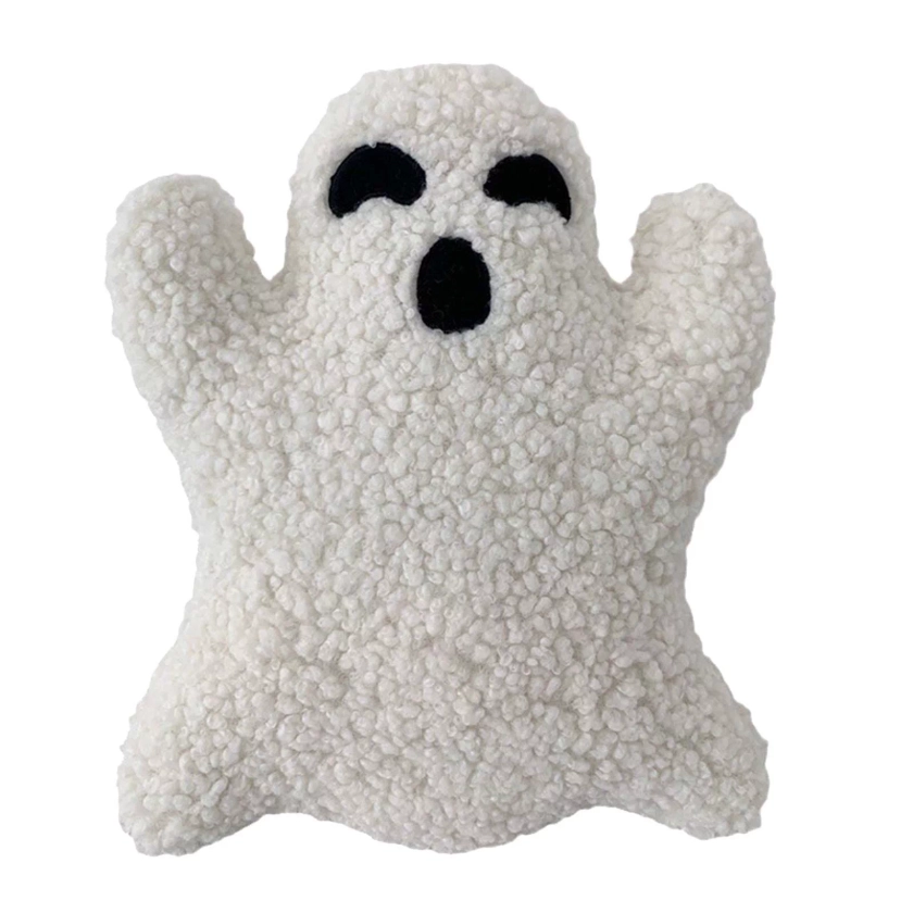 COFEST Ghosty Plush Toy,Ghost Pillow Halloween,Halloween Throw Pillows Decorative Spooky Pillows,Cute Ghost Plush Ghost Shaped Pillow A