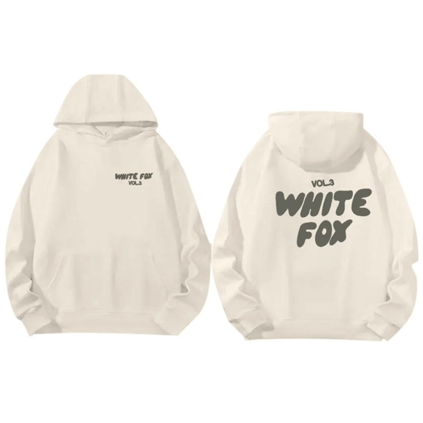 WHITE FOX Hoodie Y2K Foam Long Sleeves 3D Printing Street Sweatshirt Hip Hop Jcket Coat top and Sweatpant for Women S