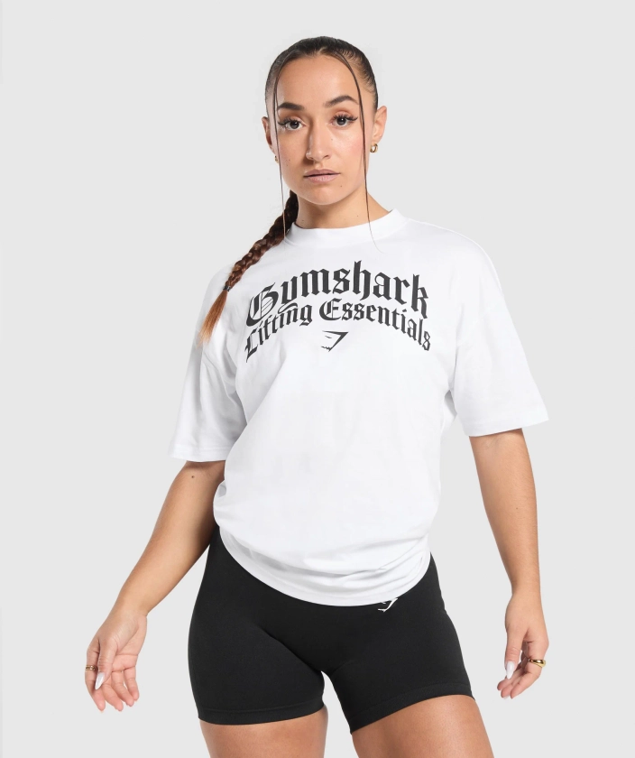 Gymshark Lifting Essentials Oversized T-Shirt - White