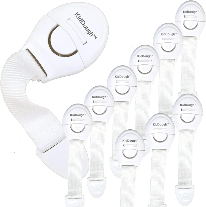 KidDough Furniture Safety Locks for Kids - Pack of 10 White locks, Child Safety Locks for Drawers, Cabinets, Fridge, Cupboard Lock, Baby Proofing Product, Strong and Adhesive Safety Locks : Amazon.in: Baby Products