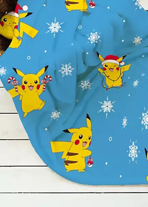 Pokemon Pikachu Christmas Sherpa Back Fleece Blanket | Freemans