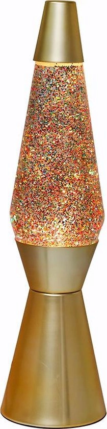 i-Total Lavalamp - Lava Lamp - Sfeerlamp - 40x11 cm - Glas/Aluminium - 30W - Glitter - Goud - XL1770