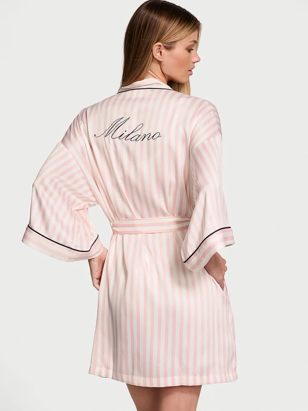 Buy Satin Short Piped Robe - Order Robes online 1125002200 - Victoria's Secret 