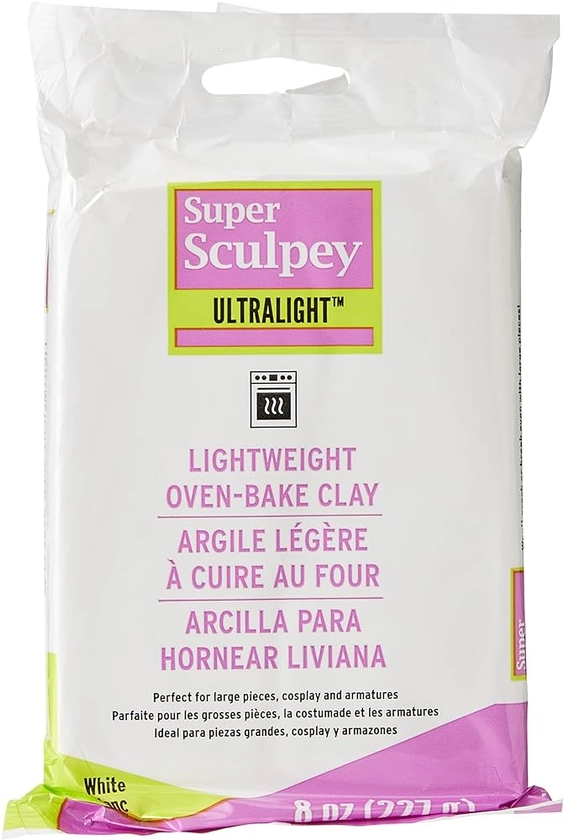 Amazon.com: Polyform Super Sculpey Ultralight White, Lightweight, Non Toxic. Soft, Sculpting Modeling Polymer clay, Oven-bake clay, 8 oz bar. Great for all advanced sculptors, artists and cosplayers.