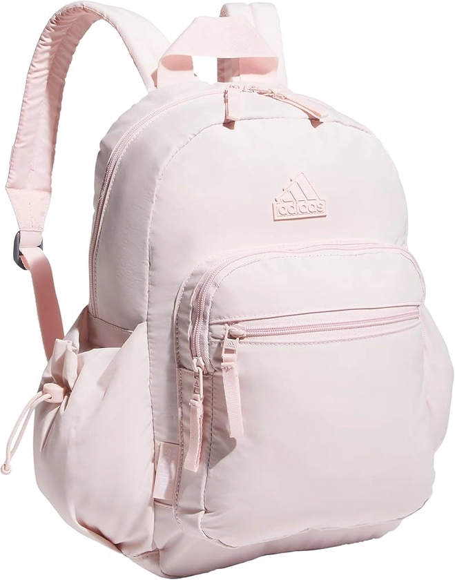 adidas Weekender Sport Fashion Compact Smaller Backpack with Detachable Mini valuables Pouch, Sandy Pink, One Size