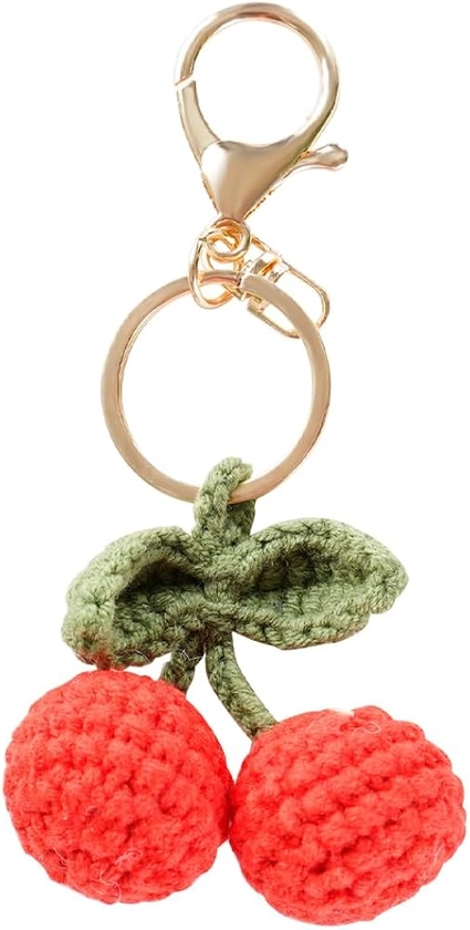 Cute Keychain Crochet Keychain Hand Woven Plush Keychain Soft Macrame Keychain for Women Teen Girl Gifts