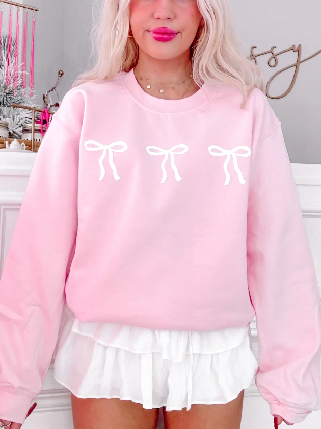 Blushing Bow Crewneck