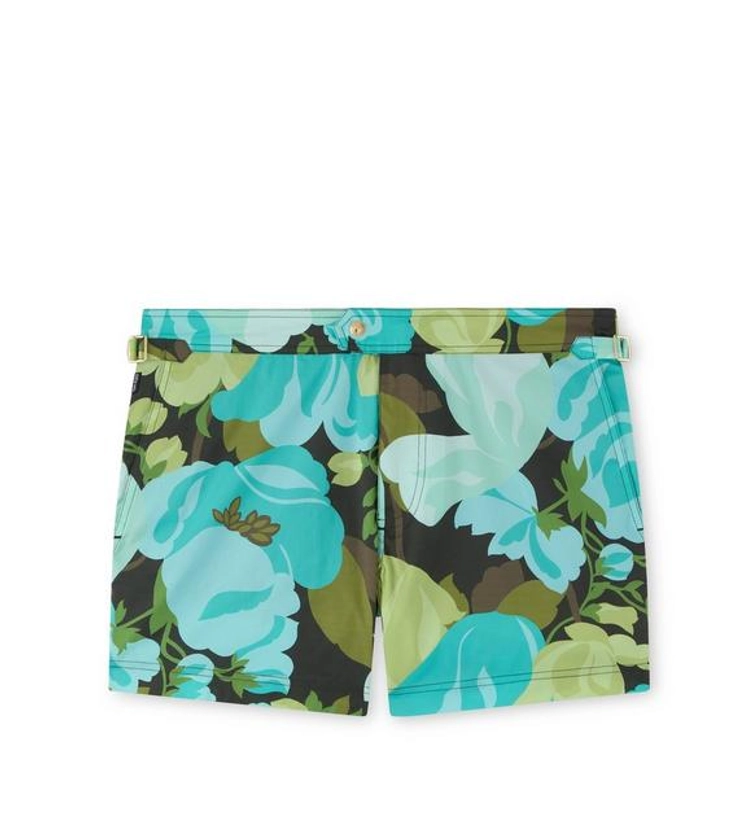 ABSTRACT FLORAL PRINT SWIM SHORT
