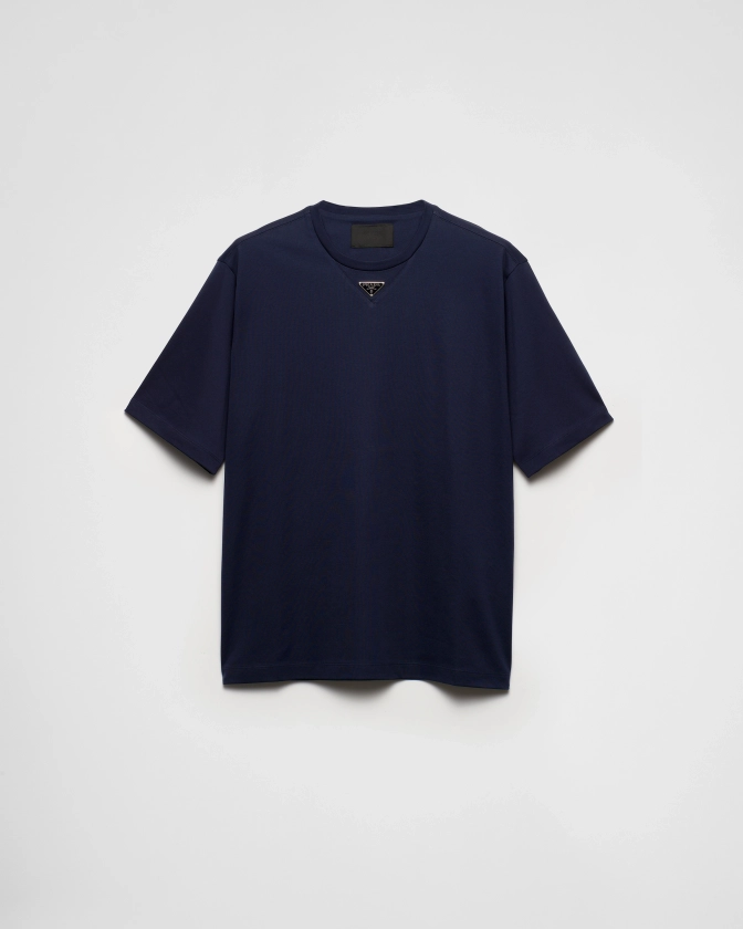 T-shirt En Coton Bleu | PRADA