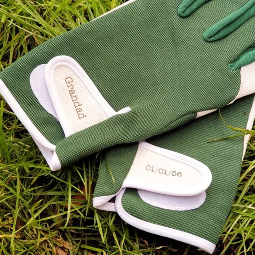 Personalised Leather Gardening Gloves - Garden gifts - gifts for gardeners - green fingers gifts