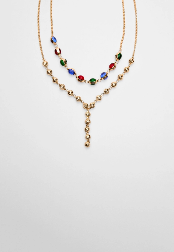 Lot de 2 colliers à perles contrastantes - Bijoux femme | Stradivarius France