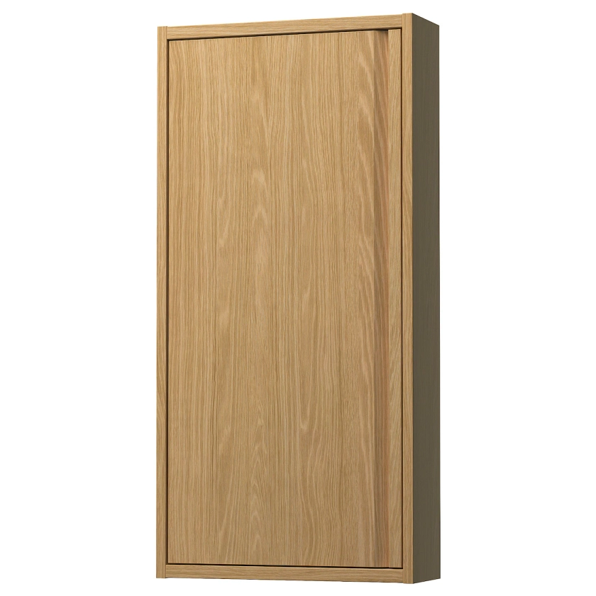 ÄNGSJÖN Wall cabinet with door - oak effect 46x15x94 cm (18x6x37 ")