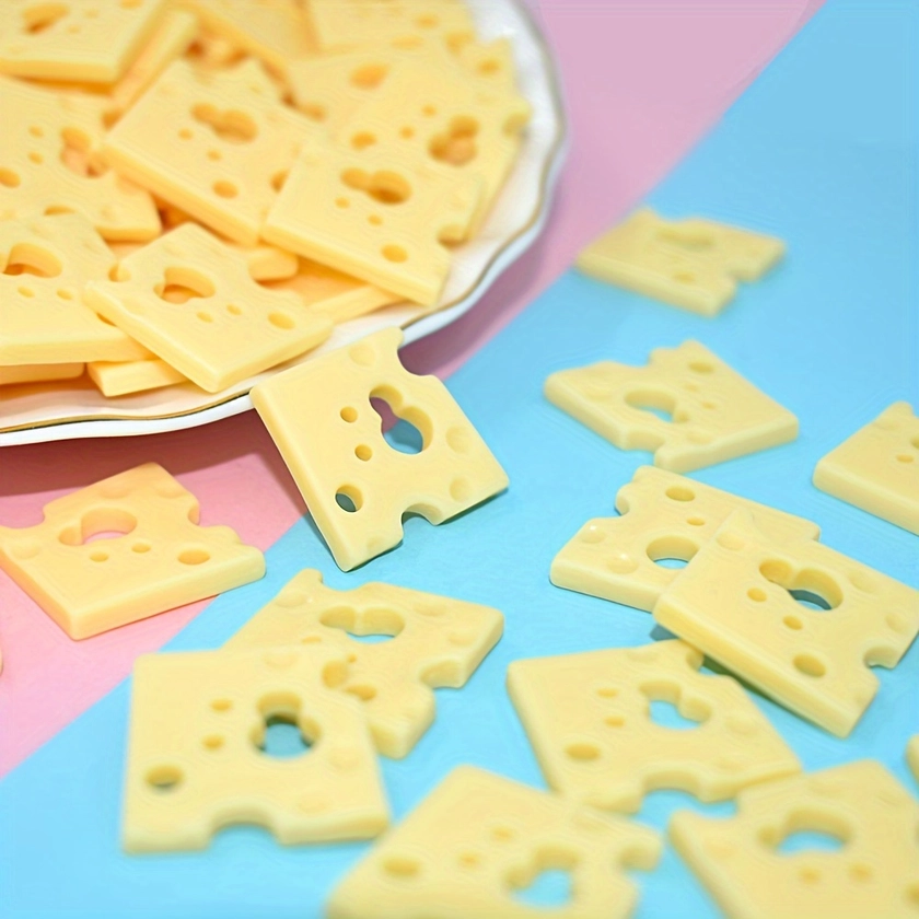 20pcs DIY Resin Cheese * Charms for Crafting, Creative Miniature Food Flatback Embellishments for Phone Cases, Stationery Boxes, Unique Pins, Toy