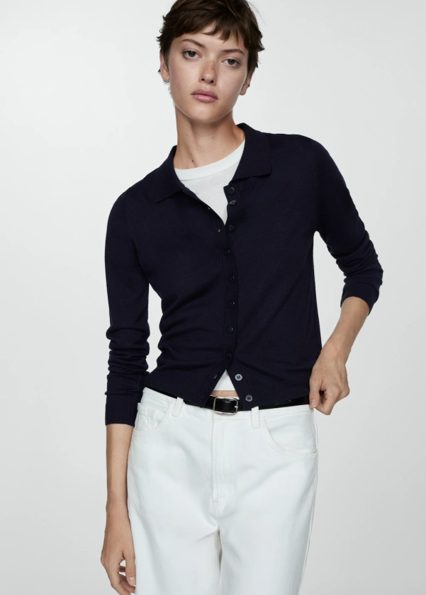 Cardigan col polo - Femme | MANGO France métropolitaine