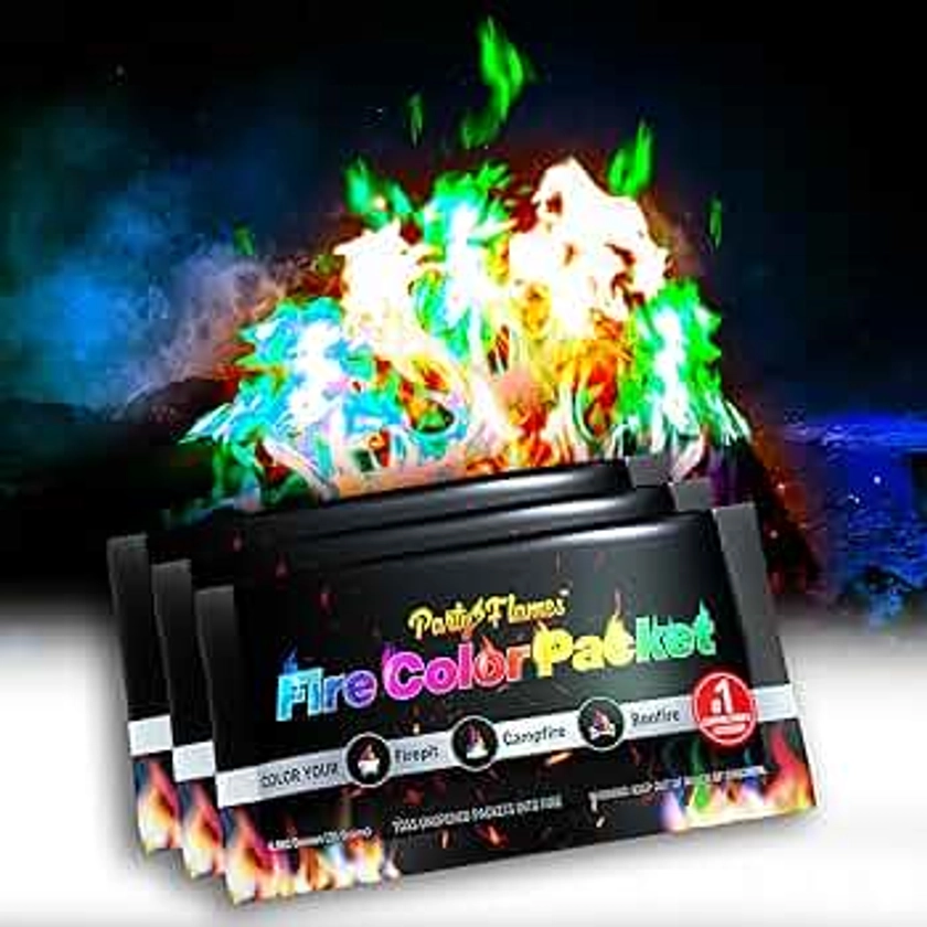 Fire Color Changing Packets Fire Pit (25 Pack) - Perfect For Any Campfire, Bonfire, Fire Pits & Outdoor Fireplaces - Perfect Magic Fire Cosmic Mystical Fire Campfire Accessories - Camping Games