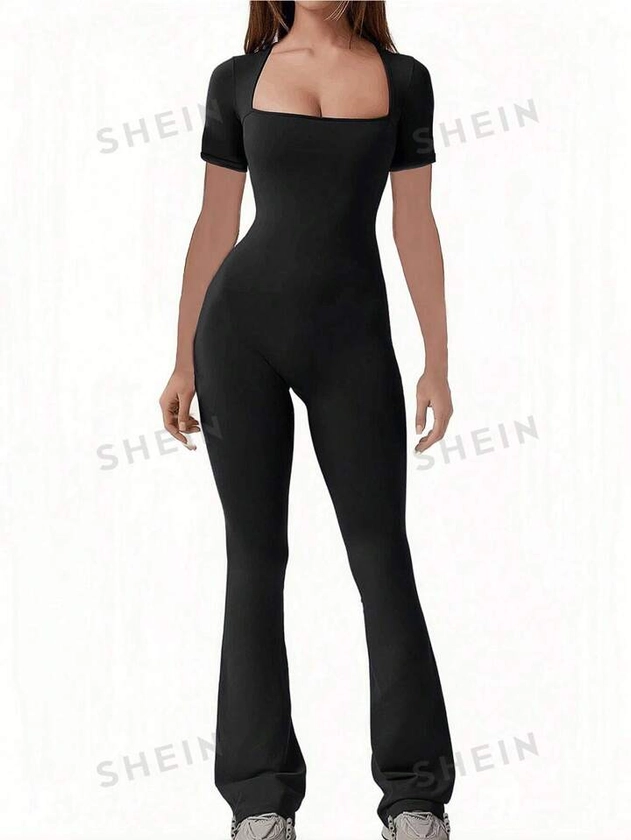 SHEIN x Deborah SHEIN EZwear 3pcs Simple Round Neck Tight Cropped Women's Long Sleeve T-Shirt, Casual